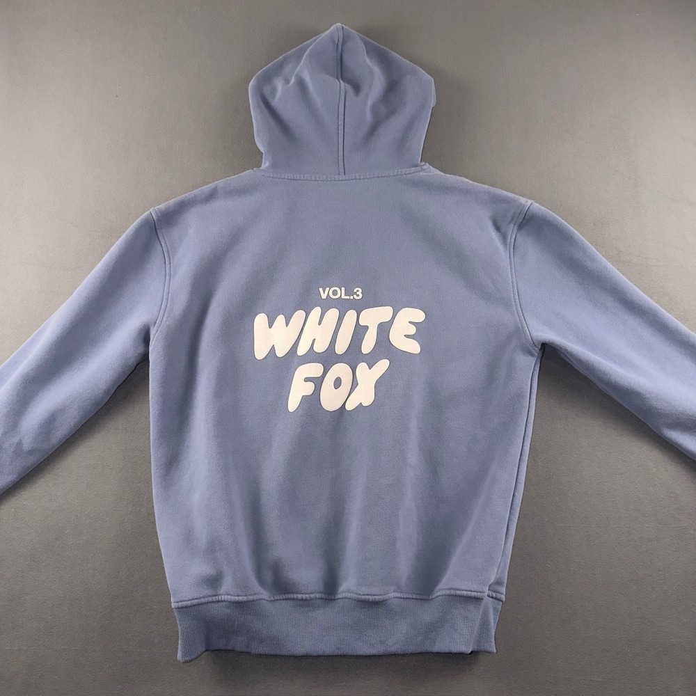 White Fox Boutique Vol 3 Hoodie Blue Puff Print Sweatshirt Womens S/M